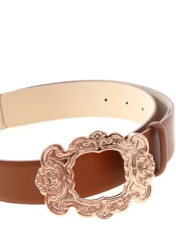 Cintura marrone con fibbia effetto barocco