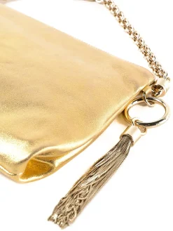 Clutch Callie in pelle metallizzata dorata