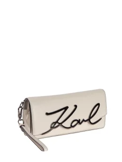 Clutch con stampa Karl