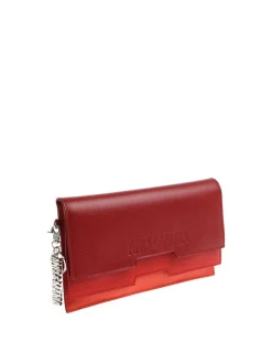 Clutch in pelle a grana