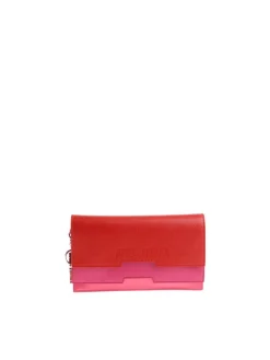 Clutch in pelle a grana
