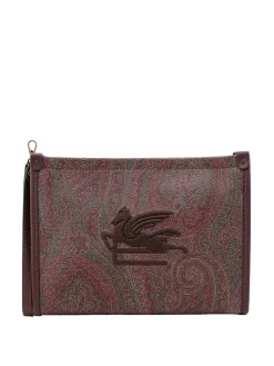Clutch in tela spalmata con motivo pailsey