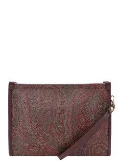Clutch in tela spalmata con motivo pailsey