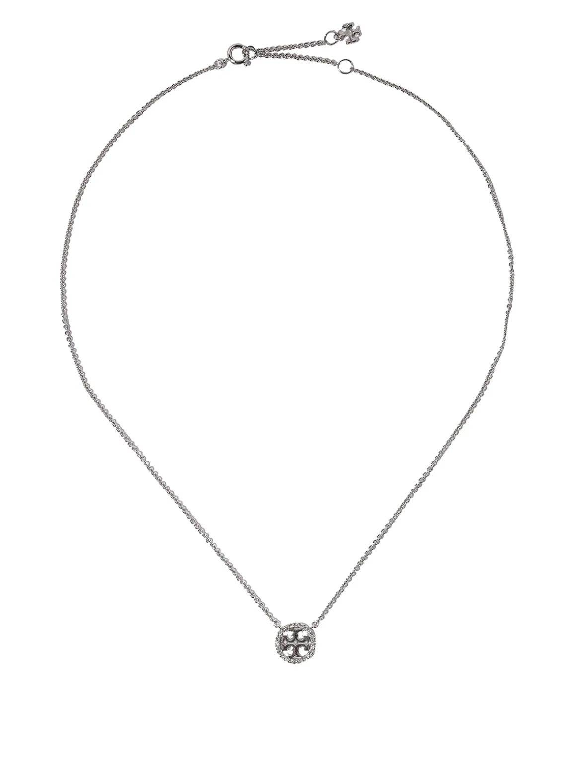 Collana color argento con charm e cristalli