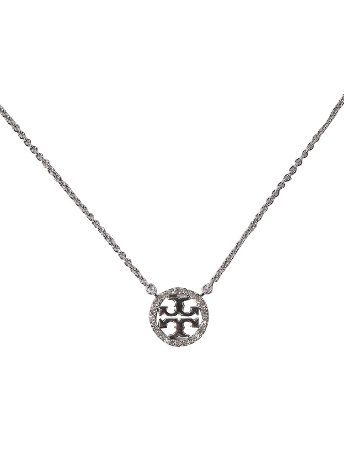 Collana color argento con charm e cristalli