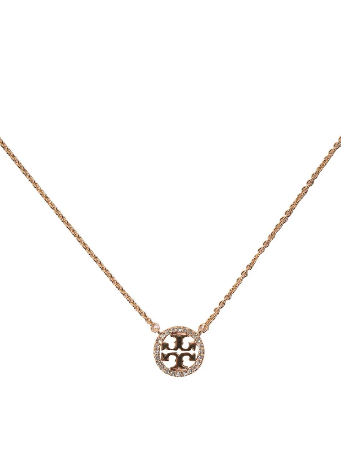 Collana color oro con ciondolo e cristalli