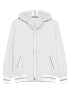 Con cappuccio grigio con dettagli Lurex
