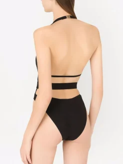 Costume con scollo profondo e cintura nera