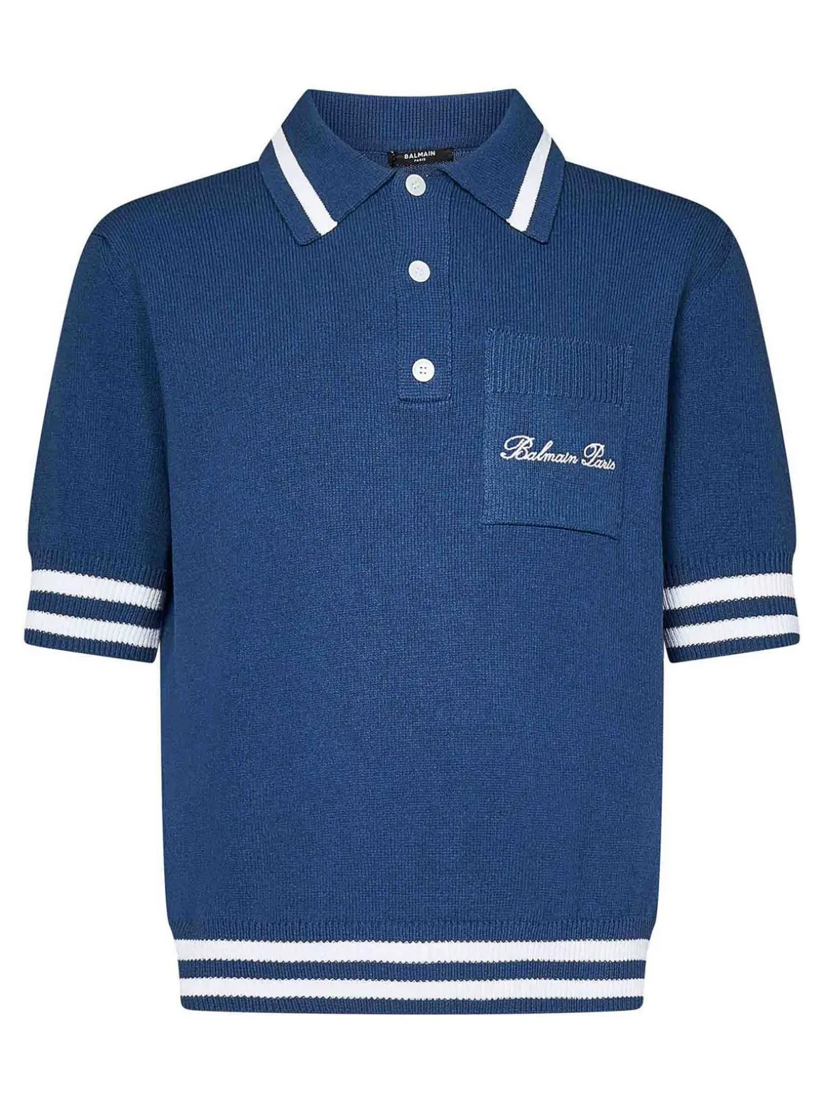 Cotone blu scuro a maniche corte