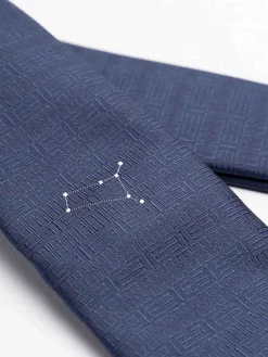 Cravatta Di Seta Con Segno Zodiacale