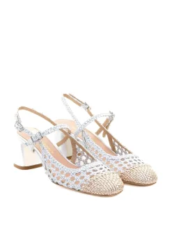 Dcollet Slingback Bianco Traforato In Pelle