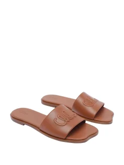 E Brown Flower Sandals