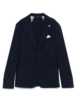 Elegante blazer di cotone blu navy
