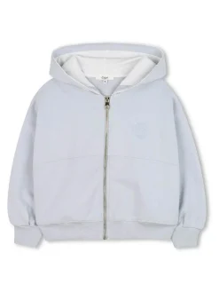 Felpa con cappuccio con zip in cotone