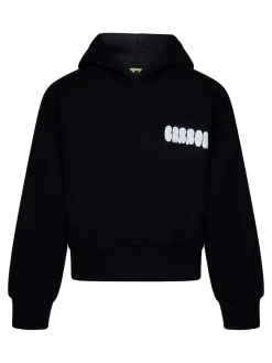 Felpa Cropped Stampa Logo In Cotone Nero