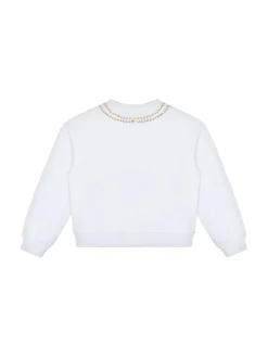 Felpa di cotone in bianco con logo stampa