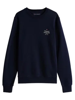 Felpa Girocollo Blu Navy Con Logo