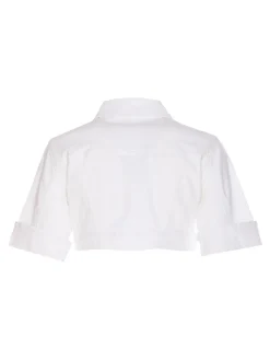 Giacca bianca con pulsanti frontali Chiusura