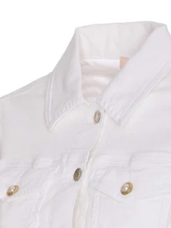 Giacca bianca con pulsanti frontali Chiusura