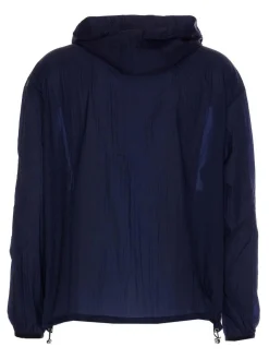 Giacca blu con chiusura a zip frontale