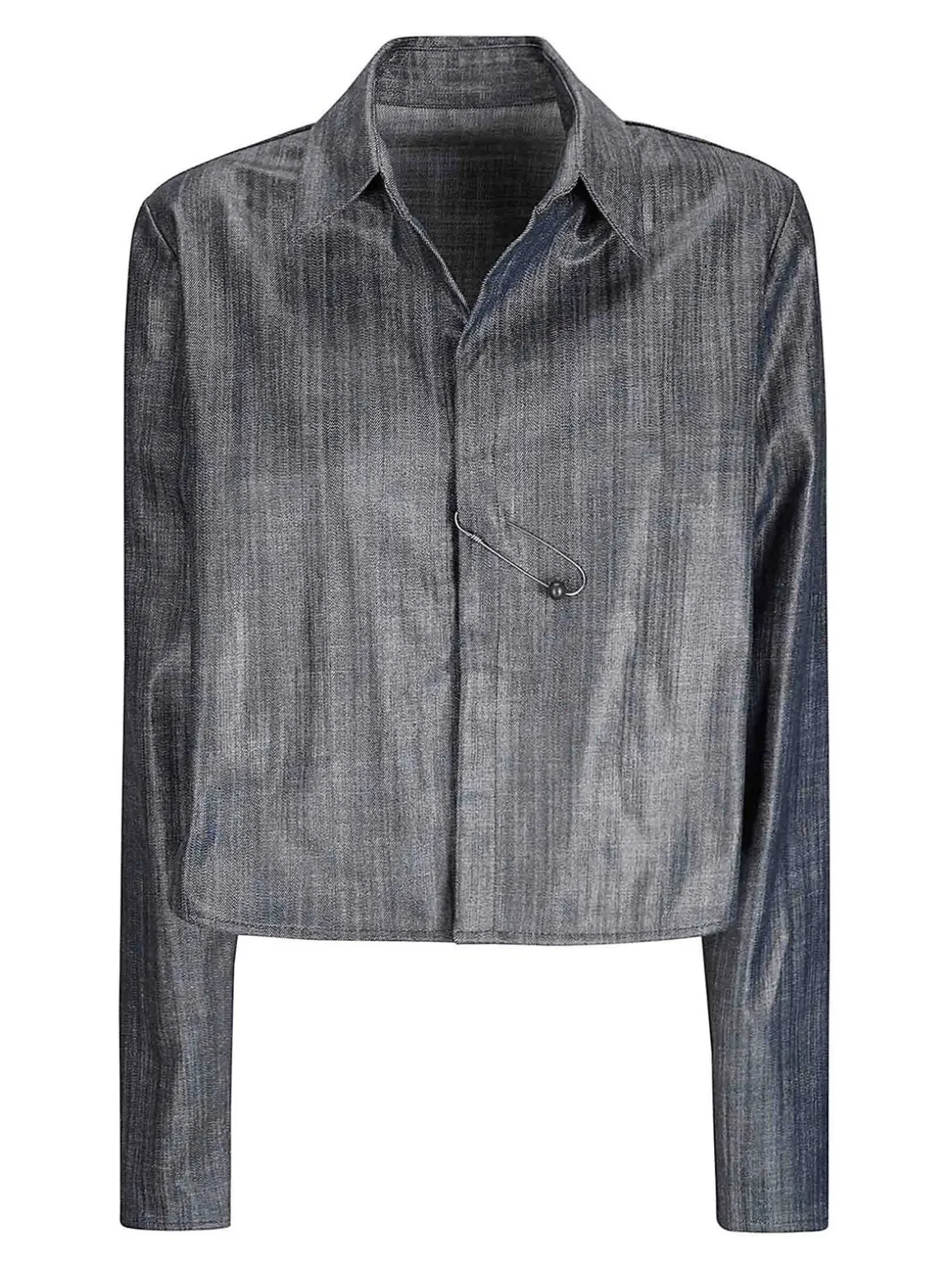 Giacca corta in denim medio scuro