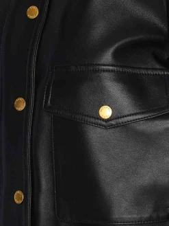 Giacca da moto in pelle nera