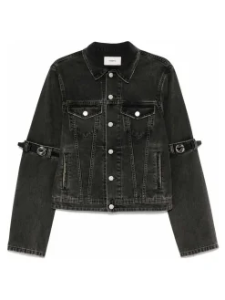 Giacca di denim in cotone nero
