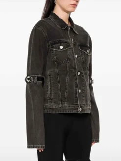 Giacca di denim in cotone nero