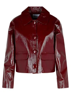Giacca di pelle bordeaux