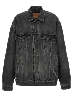 Giacca in denim con effetto usato