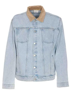 Giacca in denim in denim con bottoni frontali