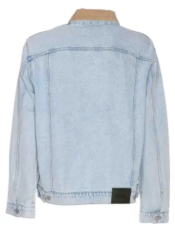 Giacca in denim in denim con bottoni frontali
