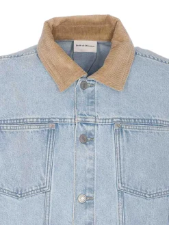 Giacca in denim in denim con bottoni frontali