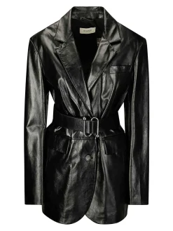 Giacca in lambskin monopetto over