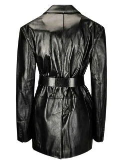 Giacca in lambskin monopetto over