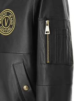 Giacca in pelle emblema