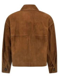 Giacca in pelle scamosciata