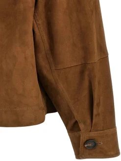 Giacca in pelle scamosciata