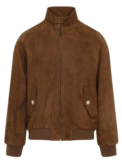 Giacca in pelle scamosciata