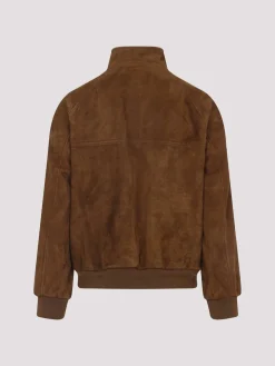 Giacca in pelle scamosciata