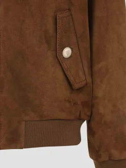 Giacca in pelle scamosciata