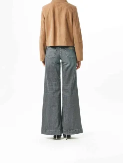 Giacca in pelle tascabile