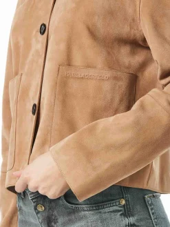 Giacca in pelle tascabile