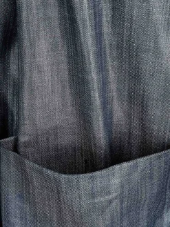 Giacca lunga in denim medio scuro