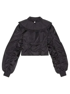 Giacca nera con tasca con zip manica
