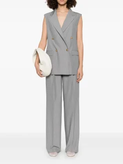Gilet a doppio petto grigio