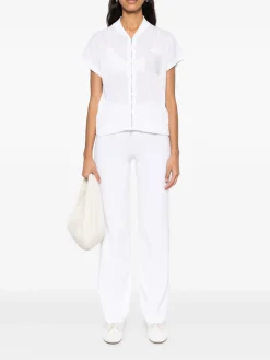 Gilet semi-sheer bianco