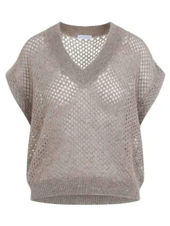 Giubbotto a maglia di diamanti mohair