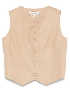 Giubbotto miscelato in lino beige