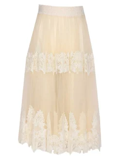 Gonna di tulle con decorazioni in pizzo